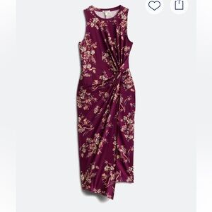 Nine Britton Burgundy Floral Midi Dress